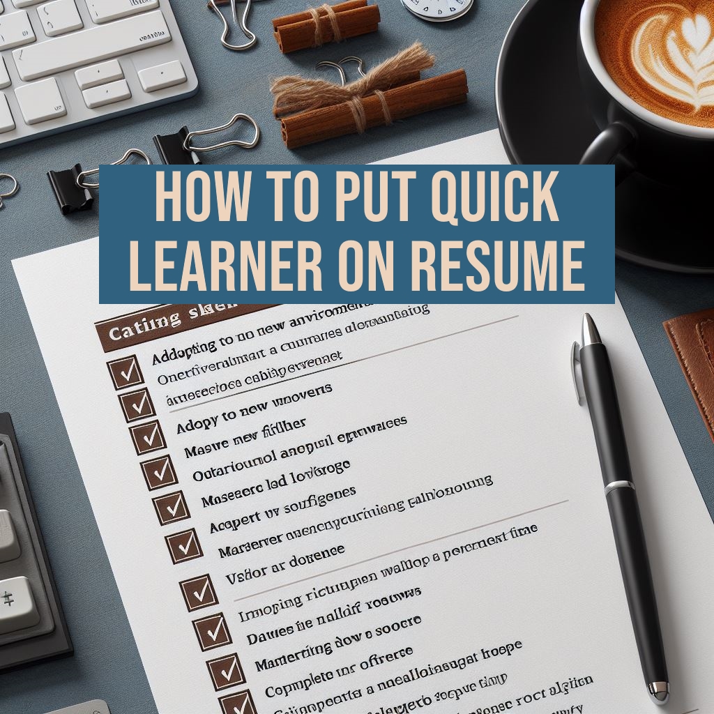 How to Put Quick Learner on Resume