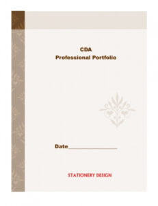 Custom Cda Portfolio Cover Page Template Pdf Sample