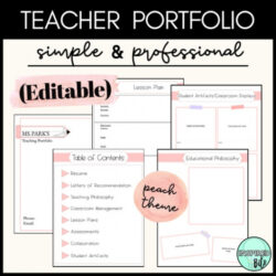 Editable Graduate Teacher Portfolio Template Excel Sample