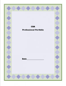 Free Custom Cda Portfolio Cover Page Template Pdf Sample