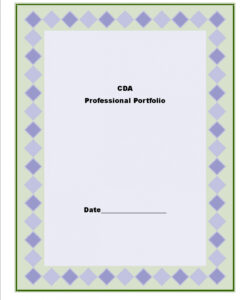 Free Custom Cda Portfolio Cover Page Template Pdf Sample