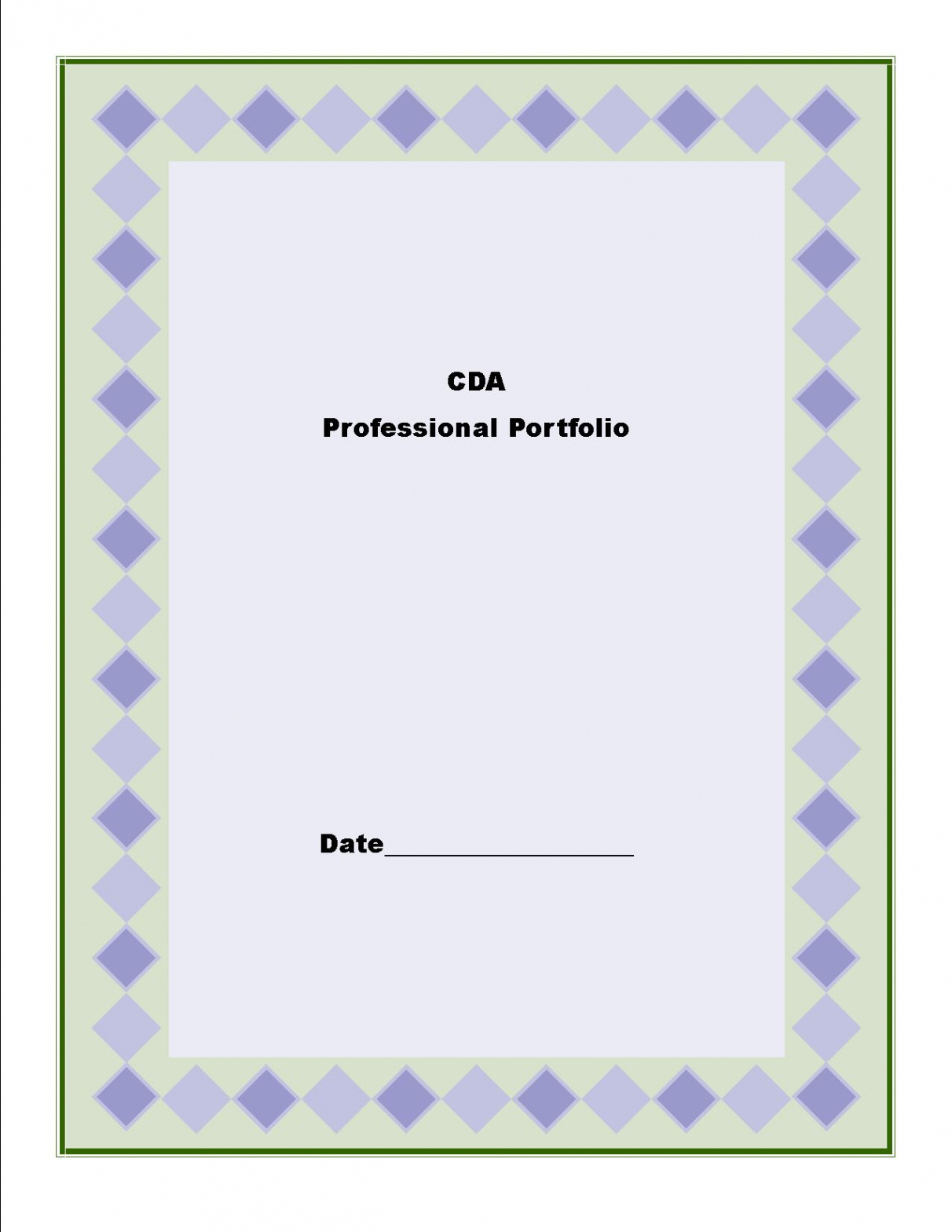 Free Custom Cda Portfolio Cover Page Template Pdf Sample