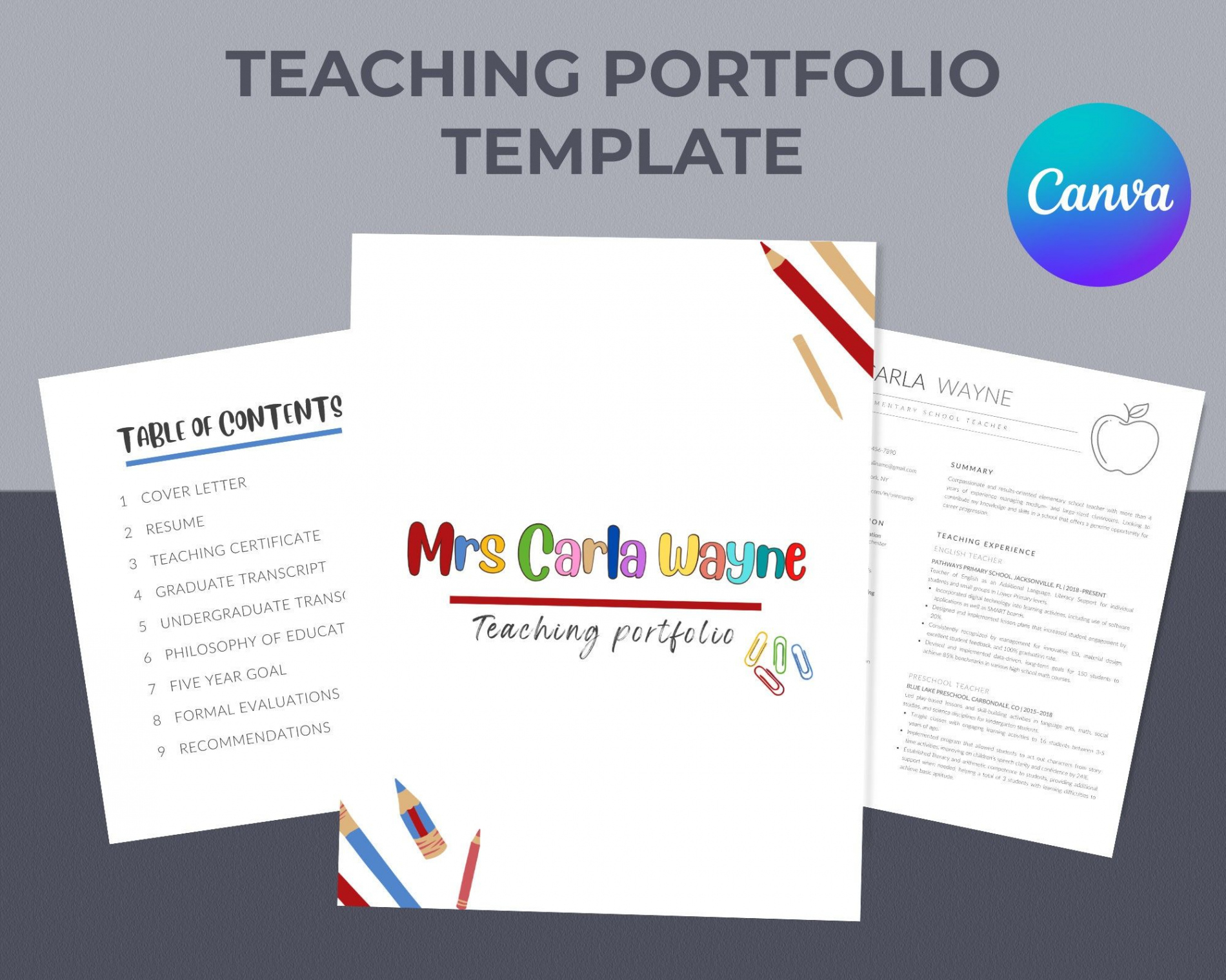 Free Custom Digital Portfolio Template For Students Doc