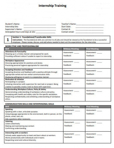 Free Custom Teaching Internship Portfolio Template  Example