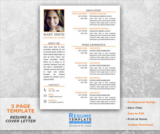 Free Editable Beginner Acting Portfolio Template Pdf Sample