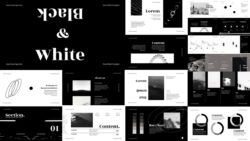 Free Editable Black And White Portfolio Template