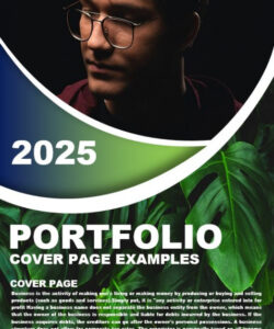 Free Editable Career Portfolio Cover Page Template  Sample