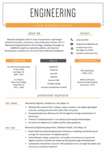 Free  Portfolio Template For Mehcanical Engineer Students Doc