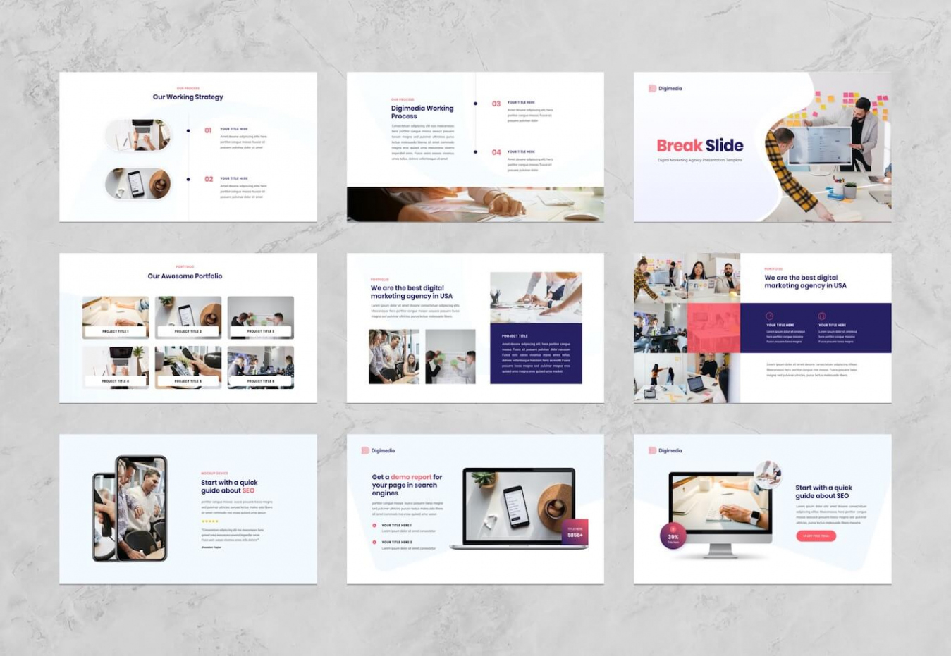 Free Printable Digital Marketing Agency Portfolio Template Excel