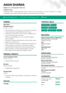 Portfolio Templates For Computer Science Students Pdf Example