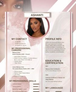 Printable Beginner Makeup Artist Portfolio Template Doc Example