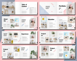 Printable Layout Interior Design Portfolio Template  Sample