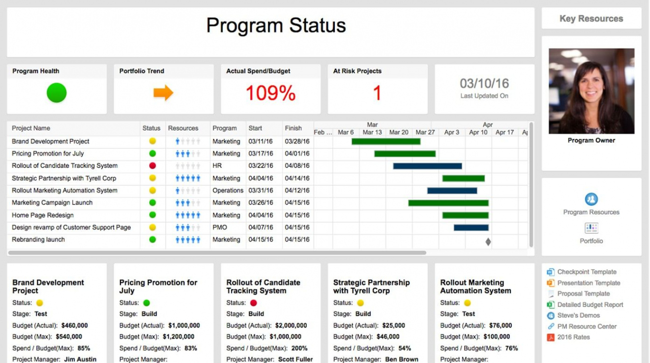 Printable Project Portfolio Tracker Template