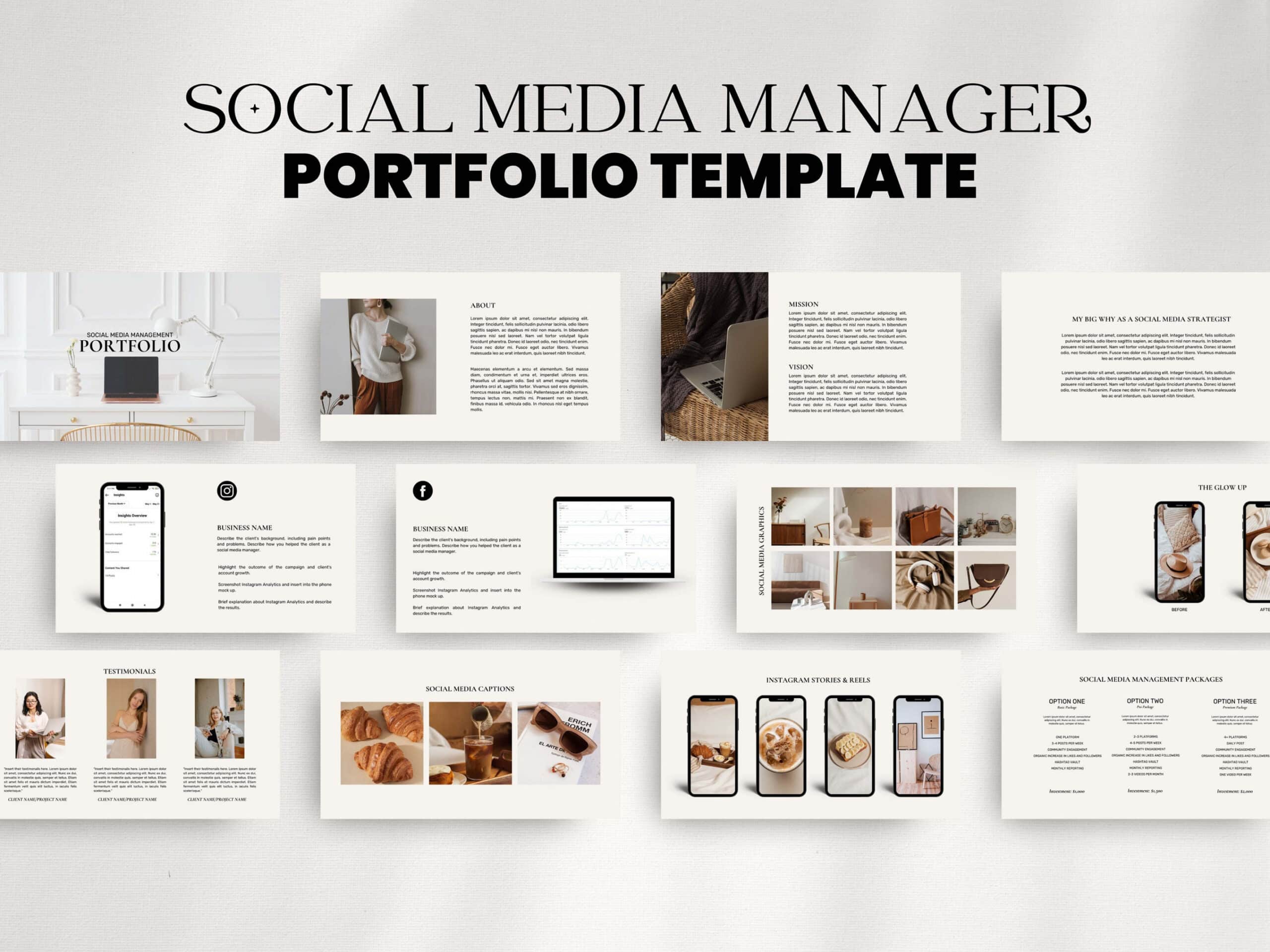 Printable Social Media Manager Portfolio Template Pdf Example