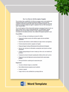 Free  Child Care Director Portfolio Templates Pdf