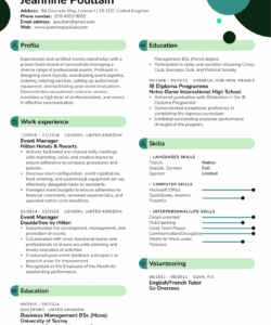 Free Printable Event Manager Portfolio Template Excel Example