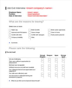 contoh form exit interview  gudang materi online internship exit interview template excel