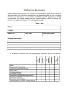 editable 15 exit interview questionnaire templates in pdf  microsoft word employee exit interview questions template excel