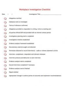 editable free 10 workplace investigation checklist samples in pdf  doc employee relations investigation interview template sample