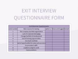 exit interview questionnaire form excel template and google sheets file for free download nonprofit exit interview template excel