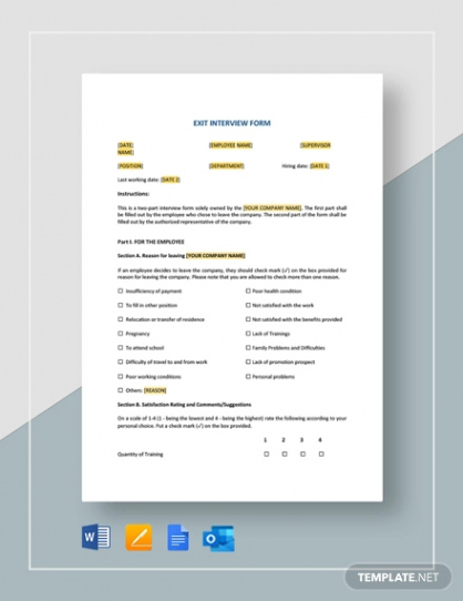 interview proform back to work interview template word