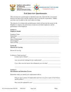 printable exit interview form  11 examples format how to make pdf teacher exit interview template word