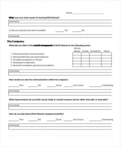 printable exit interview template  customize and print nonprofit exit interview template