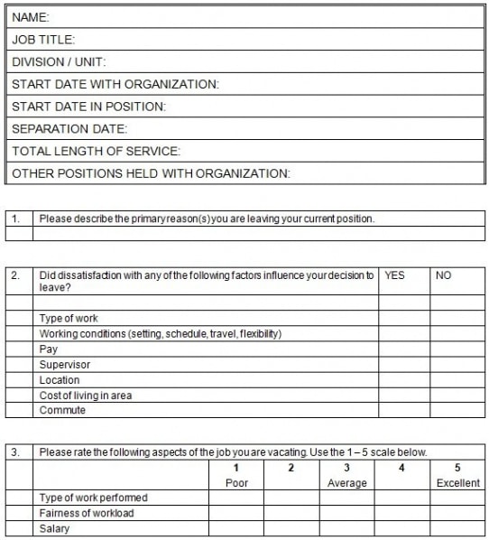 printable exit interview template  forms word pdf 100% free  excel tmp nonprofit exit interview template pdf