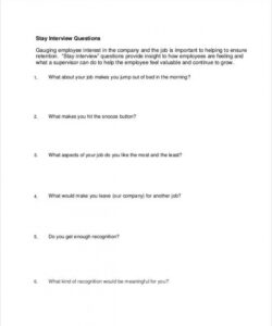 printable stay survey template stay interview action plan template example