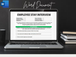 sample employee stay interview template  mini checklist guidelines editable word form human resources stay interview action plan template example