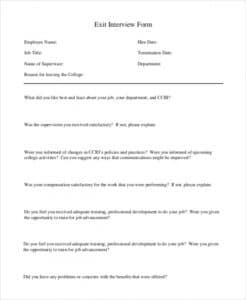 sample job exit interview template internship exit interview template pdf