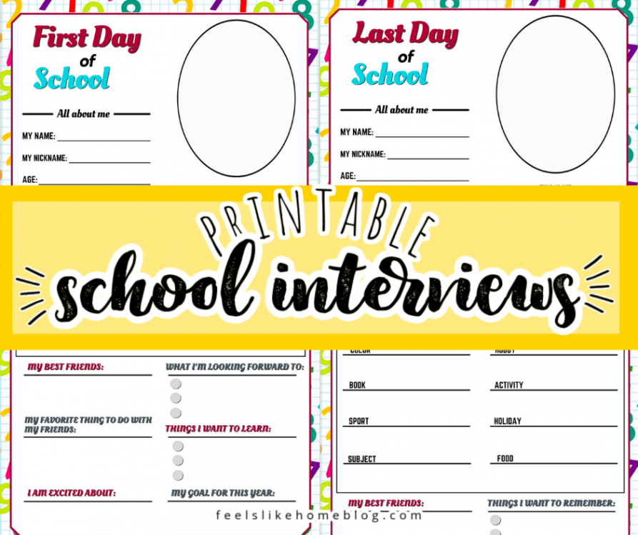 sample printable first  last day of school interview questions for kids  techdothan first day of school interview template doc