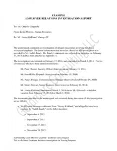 sample workplace investigation report  11 examples format pdf tips workplace investigation interview template word