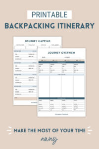 backpacking planner printable travel itinerary template digital vacation journal daily hourly temporary will for travel template word