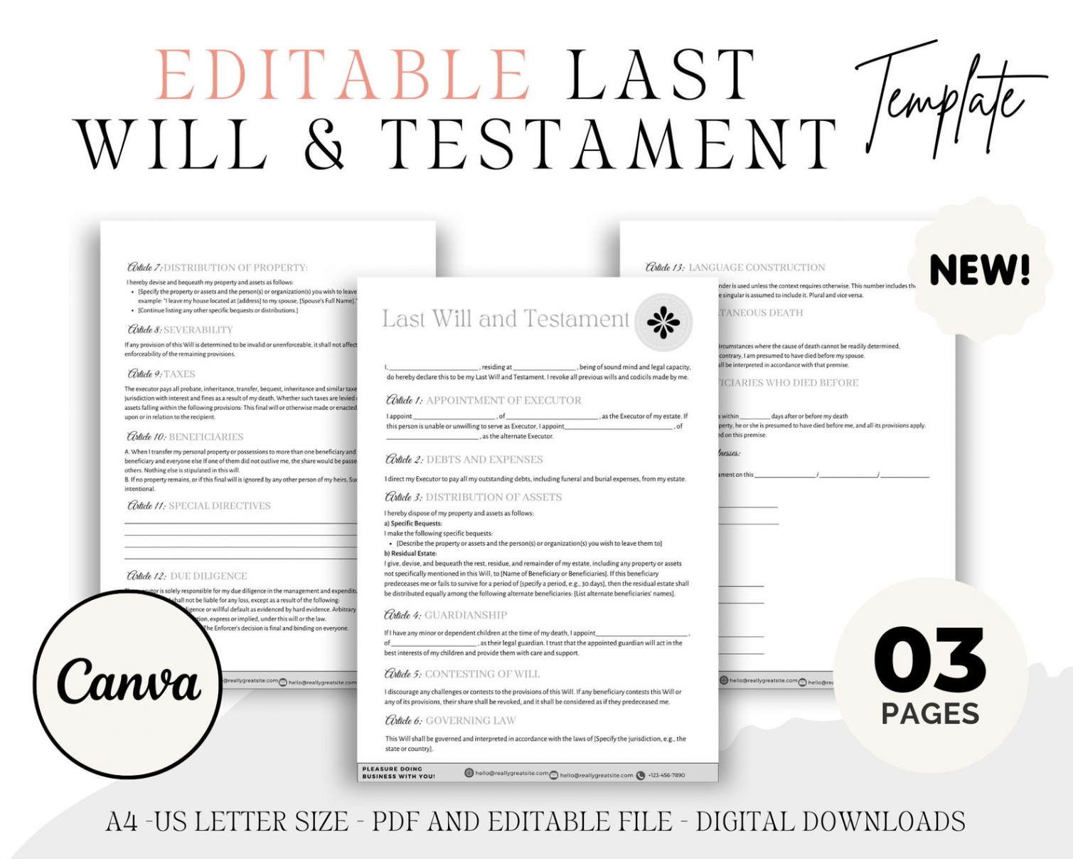 editable last will and testament form template printable last will canva template testament funny last will and testament template​ example