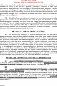 free free georgia last will and testament form  pdf  313kb  10 pages  page 6 state of georgia last will and testament template