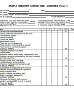 free interview rating sample interview score sheet template  printabledbwebapp job interview rating scale template excel