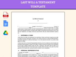 free last will and testament template  etsy islamic last will and testament template