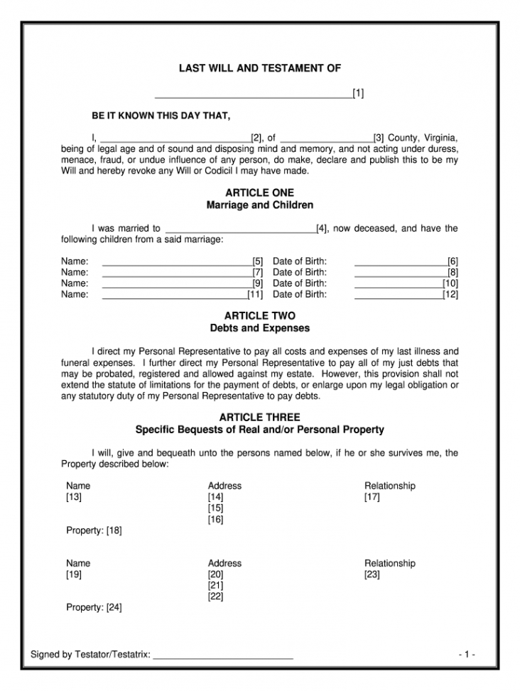 free printable last will and testament blank forms florida  fill online printable fillable blank married couple last will and testament template  doc