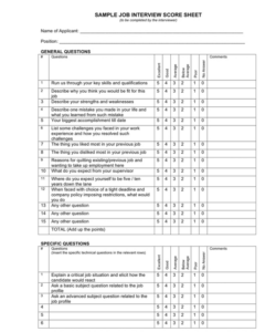 free sample job interview score sheet  interview evaluation form examples format pdf examples job interview rating scale template word