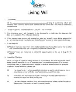 printable copy of a living will form  living will forms free printable south carolina living will template pdf