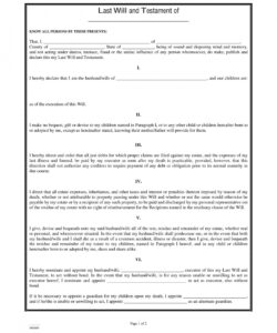 printable free printable last will and testament templates pdf word senior last will and testament template​