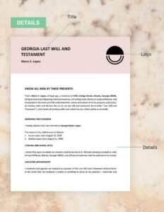 printable georgia last will and testament template state of georgia last will and testament template