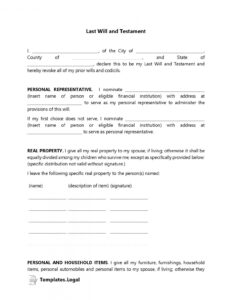 printable last will and testament templates word pdf odt  templateslegal california last will and testament template pdf