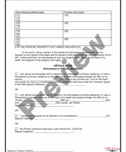 printable ohio last will and testament for other persons  ohio persons  us ohio last will and testament template excel