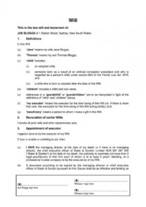 printable standard last will and testament template standard last will and testament template example