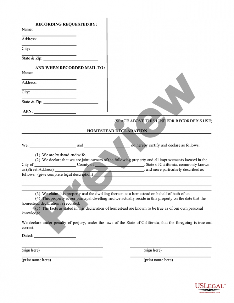 printable thousand oaks california homestead declaration for husband and wife husband and wife will template doc