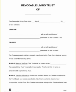 revocable trust template free of free revocable living trust forms pdf word catholic living will template excel