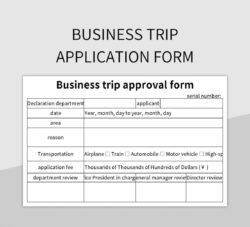 sample free business trip application form templates for google sheets and microsoft excel  slidesdocs temporary will for travel template