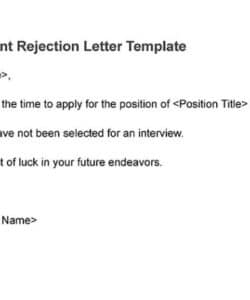 sample how to compose a job rejection letter  free templates regret letter after interview template sample